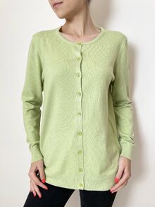 Дамска жилетка с кашмир, гладка плетка, обло деколте, размери от XL до 3XL, цвят светло зелен