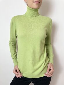 Кашмирен пуловер тип поло в цвят резеда