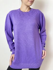 Дамски пуловер с кашмир, обло деколте, топъл, размери  2XL 3XL 4XL 5XL, цвят лилав