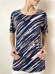 Лятна дамска блуза на диагонални линии в различни цветове
